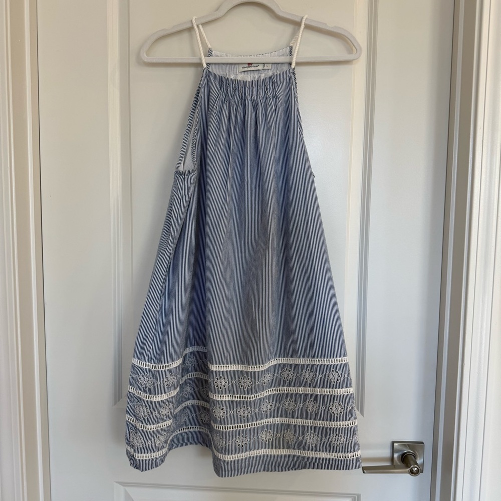 Vineyard Vines Eyelet Trim Sundress-Blue and White Stripes